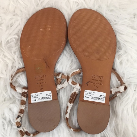 SCHUTZ PELO GIRAFA 2 FLAT SANDALS Size 7.5 - Picture 3 of 4